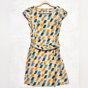 Vintage Japanese geometric print dress
